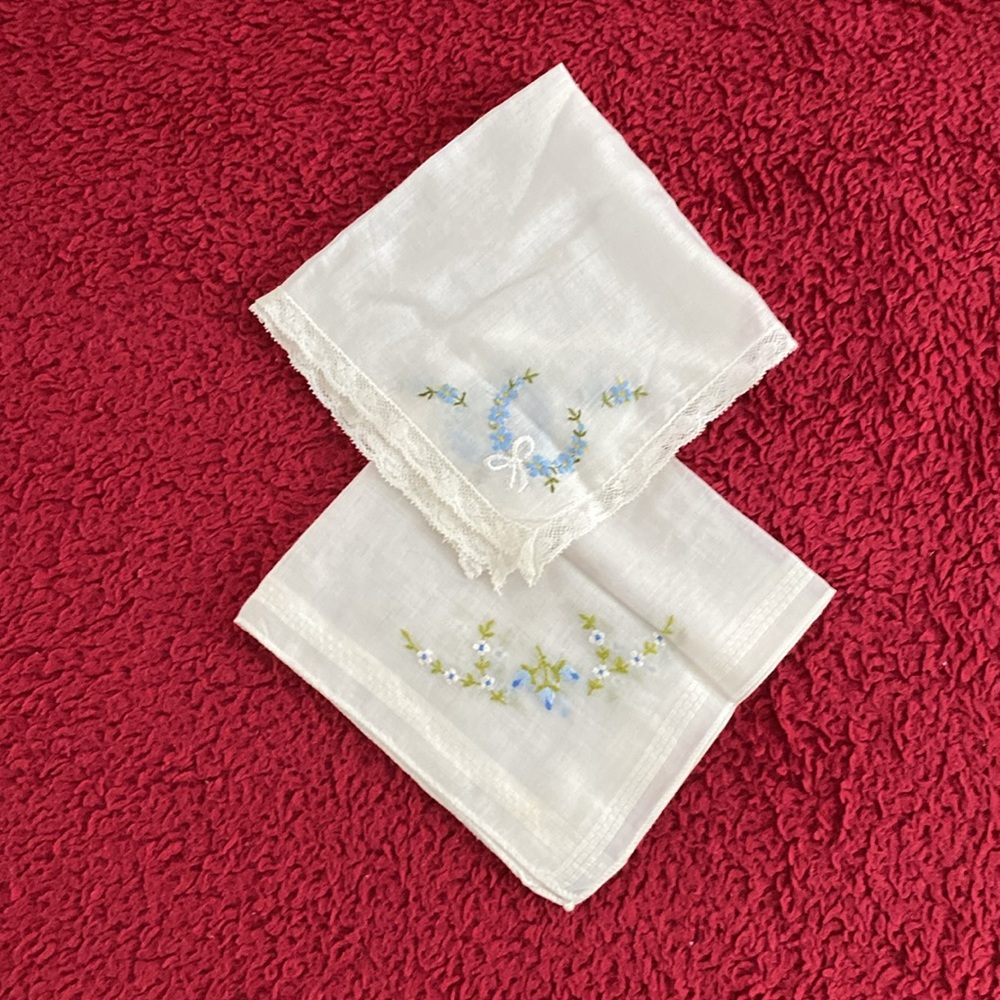 2/30.  2 Vintage Handkerchiefs